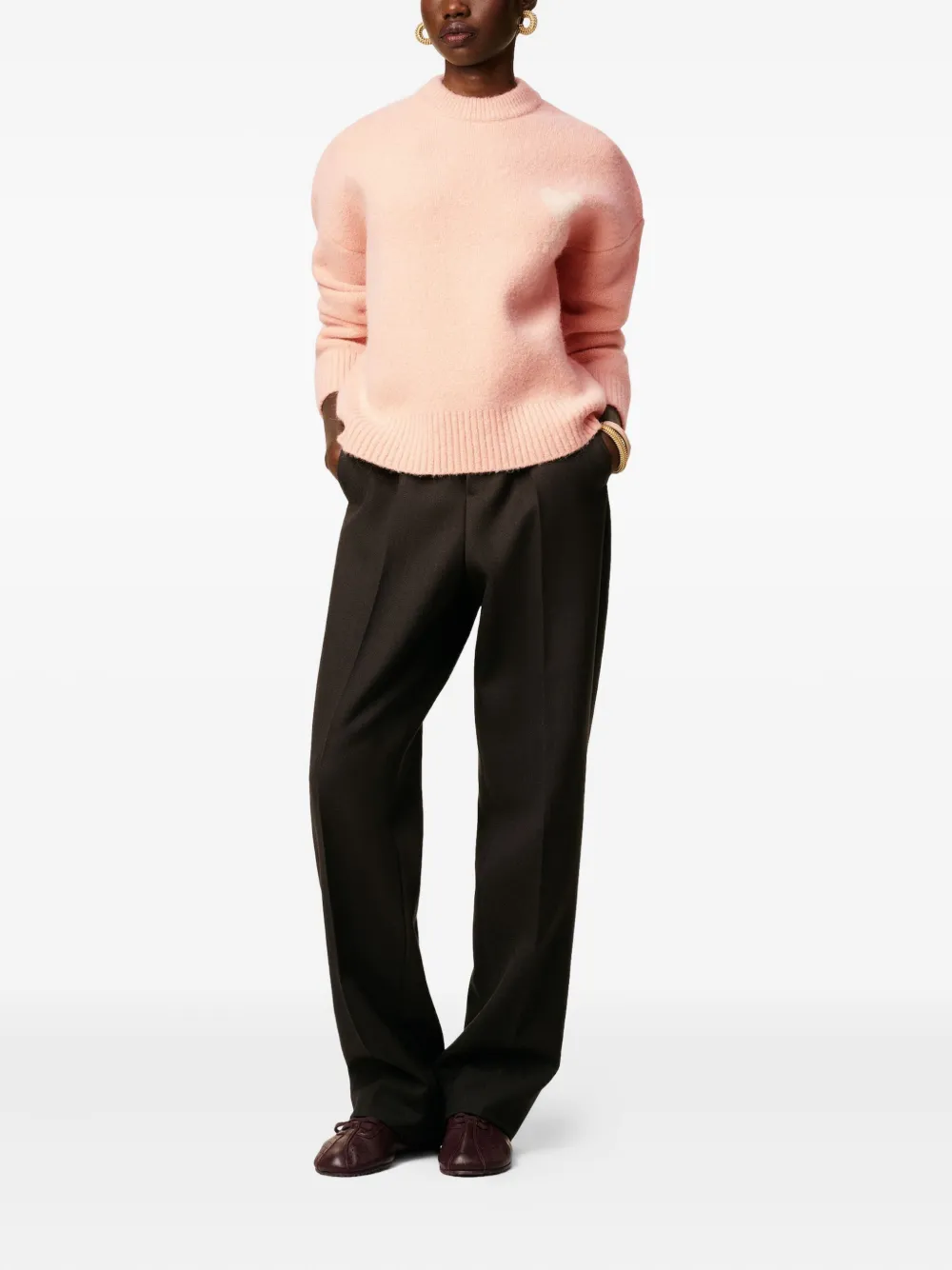 AMI Paris Sweater met logo Roze