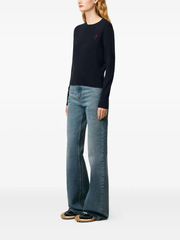 AMI Paris Ami De Coeur クルーネックセーター | ブルー | FARFETCH JP