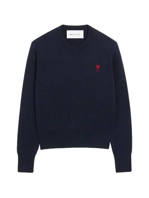 AMI Paris wool crewneck sweater with contrasted Ami de Coeur