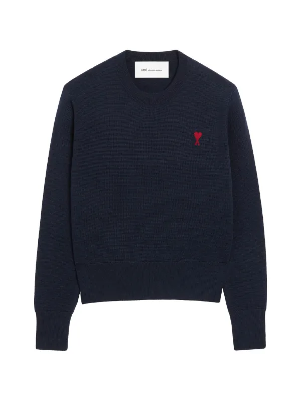AMI Paris Ami De Coeur クルーネックセーター | ブルー | FARFETCH JP