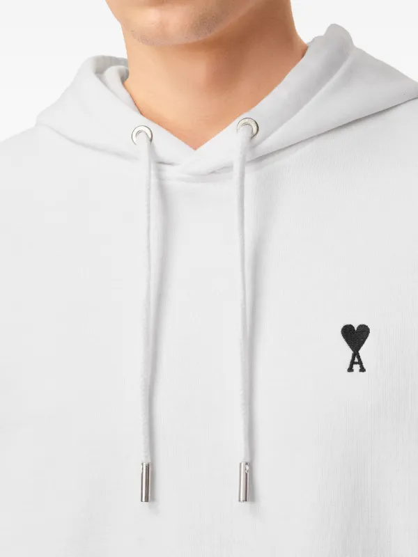 AMI Paris Ami De Coeur Cotton Hoodie | White | FARFETCH