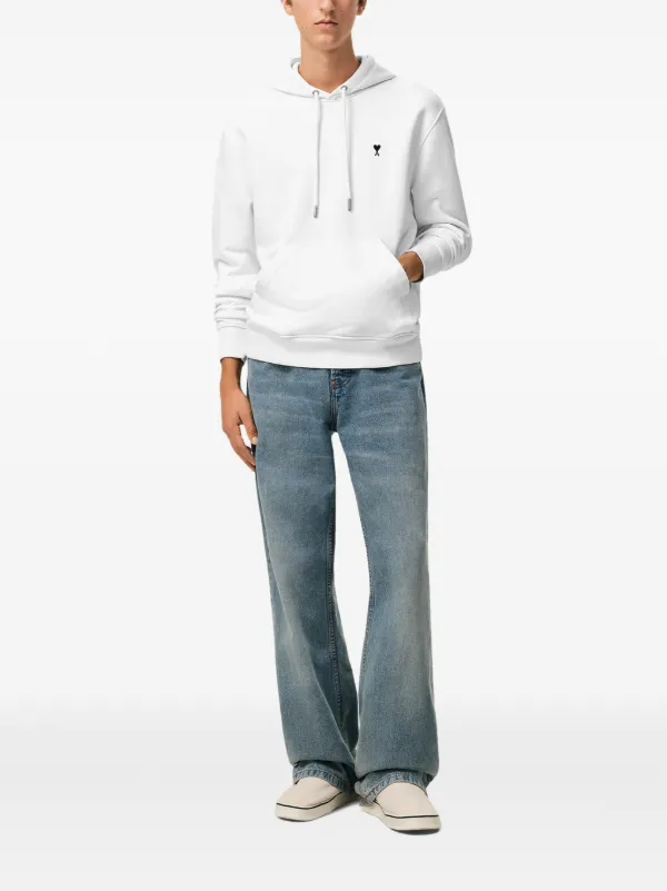 AMI Paris Moletom Ami De Coeur De Algodão Com Capuz | Branco