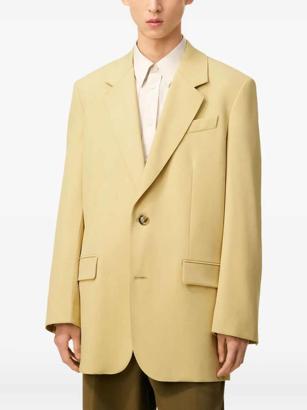 AMI Paris single-breasted wool blazer Geel