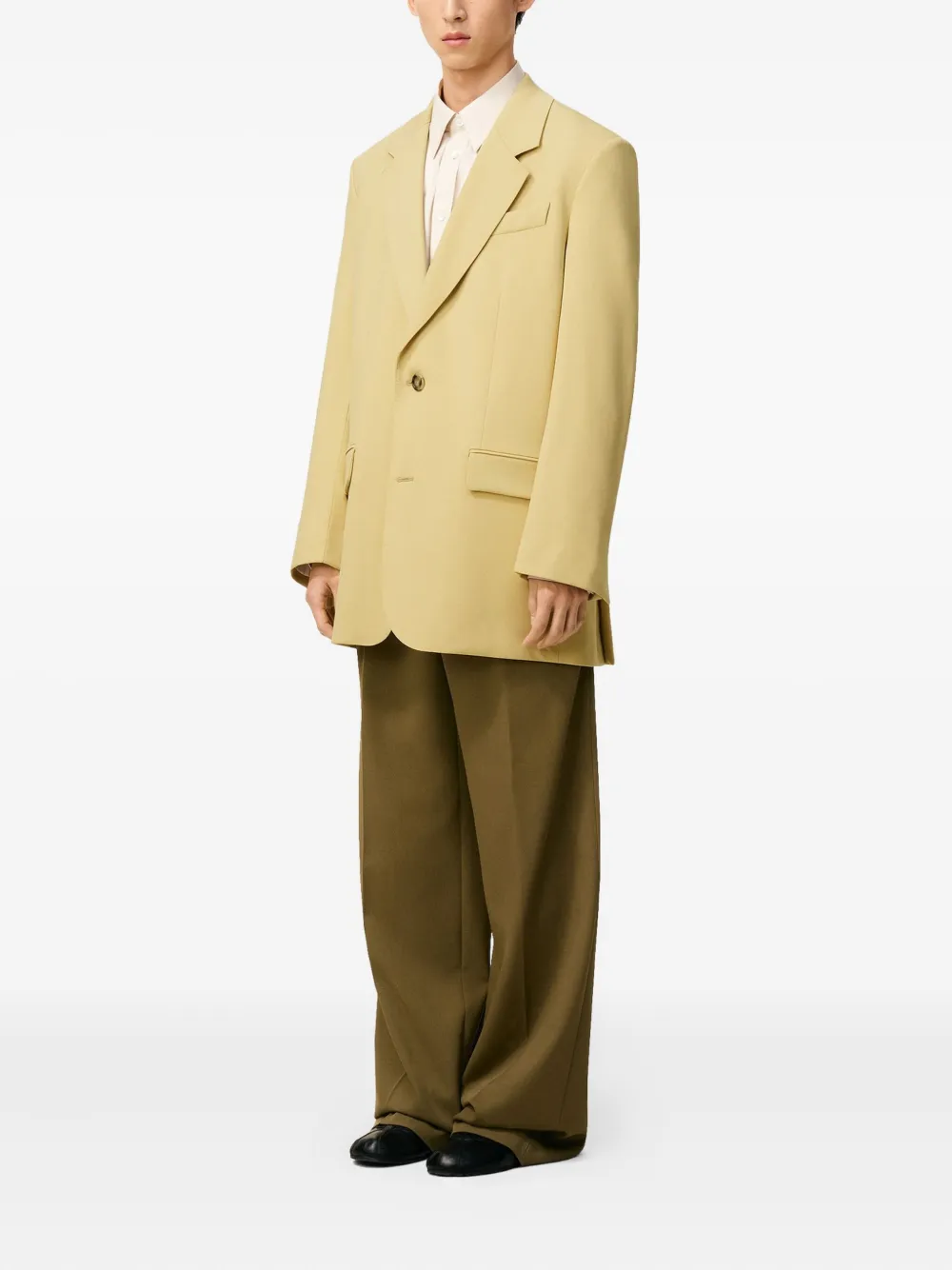 AMI Paris single-breasted wool blazer Geel