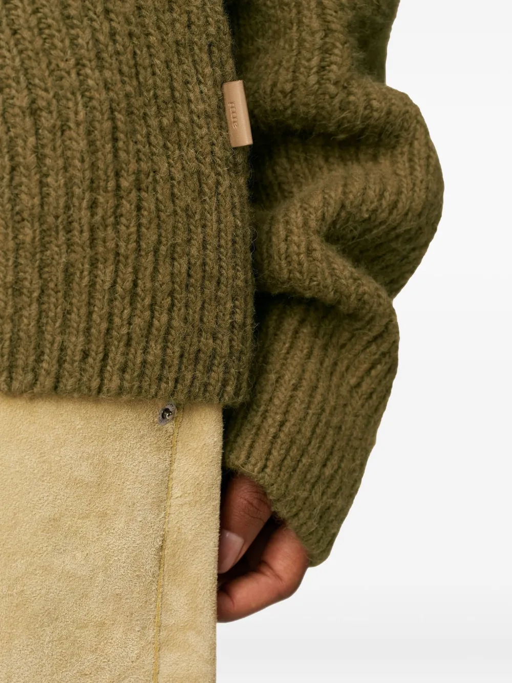 AMI Paris Wollen trui met trechterhals Groen