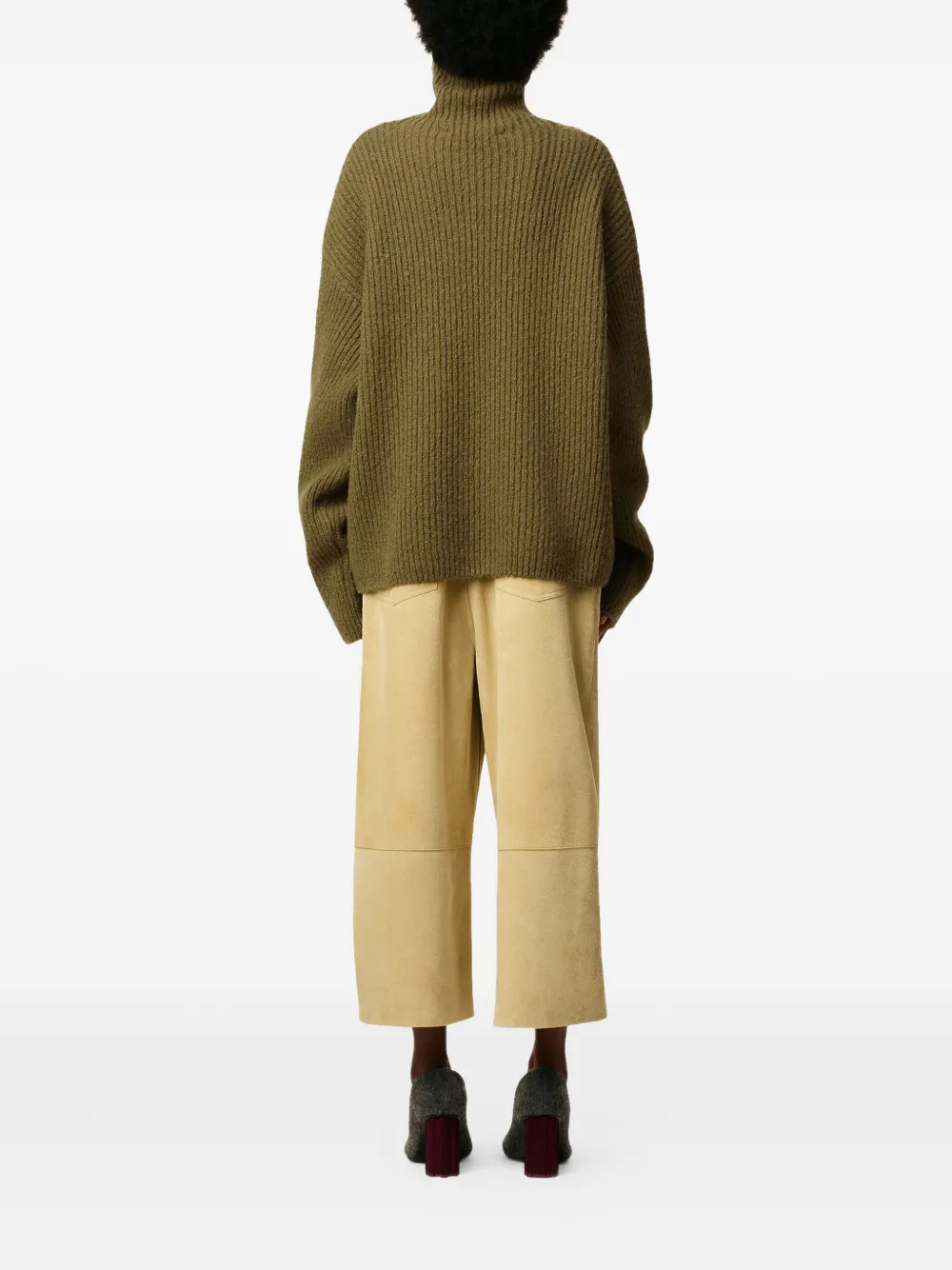 AMI Paris Wollen trui met trechterhals Groen