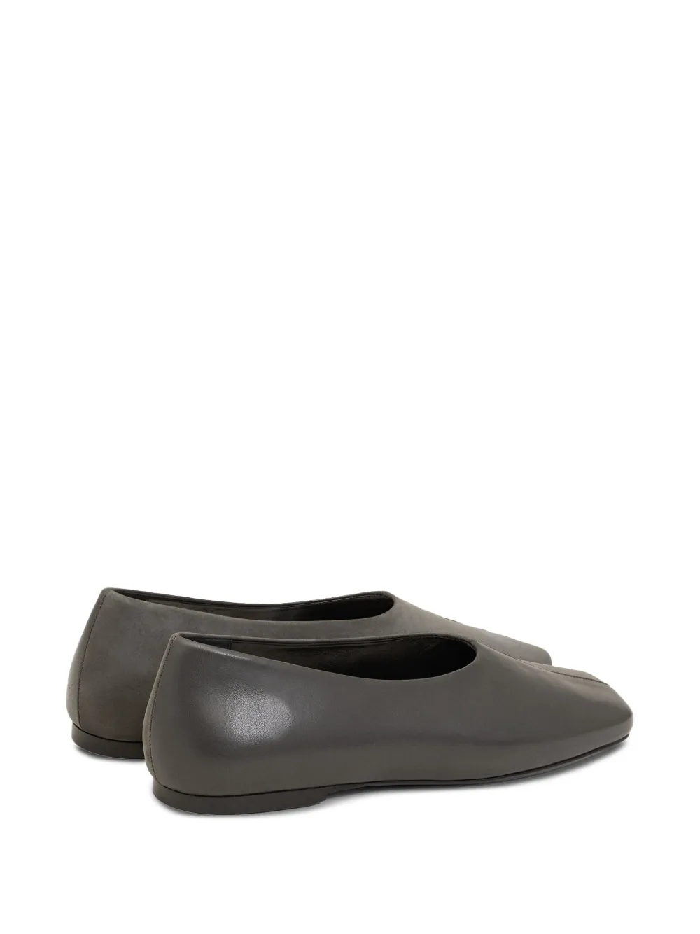 AMI Paris Tweekleurige leren ballerina's - Grijs
