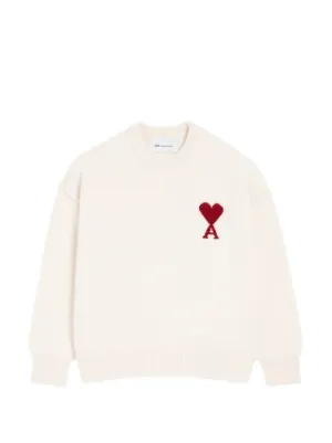 26SS AMI PARIS AMI DE COEUR スウェットシャツ M AMI Paris Ami De Coeur crew-neck Wool Sweater | Neutrals | FARFETCH