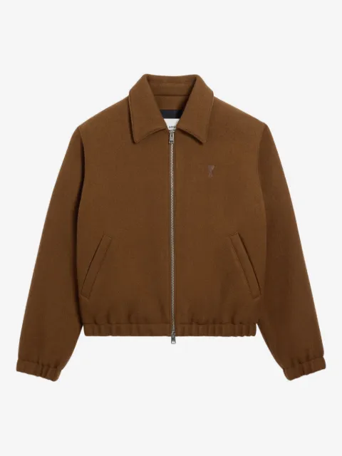 AMI Paris Ami De Coeur wool zipped jacket
