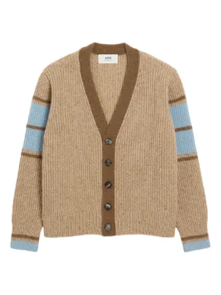 AMI Paris College カーディガン | ブラウン | FARFETCH JP