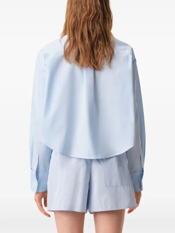AMI Paris Ami De Coeur クロップドシャツ | ブルー | FARFETCH JP