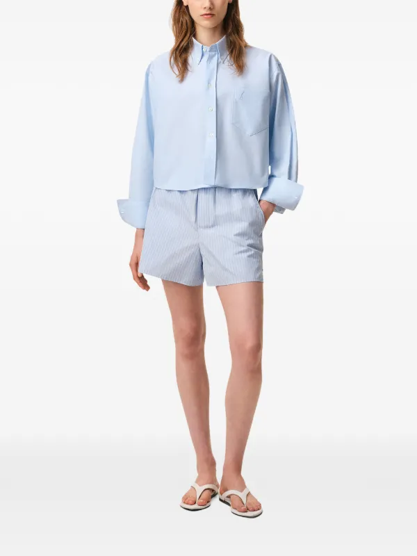 AMI Paris Ami De Coeur クロップドシャツ | ブルー | FARFETCH JP