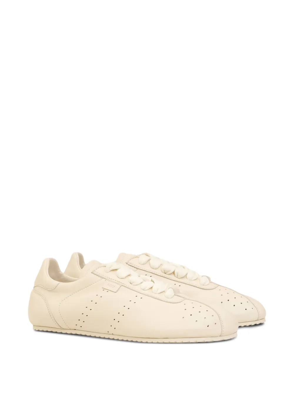 AMI Paris Leren sneakers met geperforeerde details 185 IVORY