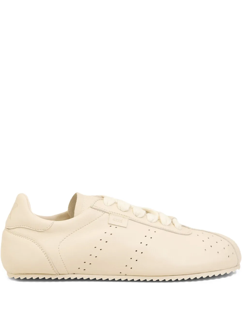 AMI Paris perforated leather lace-up sneakers 185 IVORY
