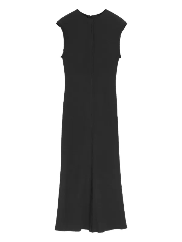 Ami Paris Raw-edge Sleeveless Long Dress in Black
