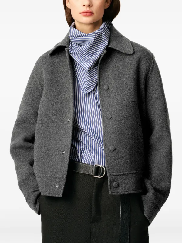 AMI Paris ボタン ボクシージャケット | グレー | FARFETCH JP