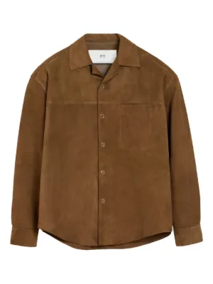 Rick Owens スエード シャツジャケット | ブラウン | FARFETCH JP