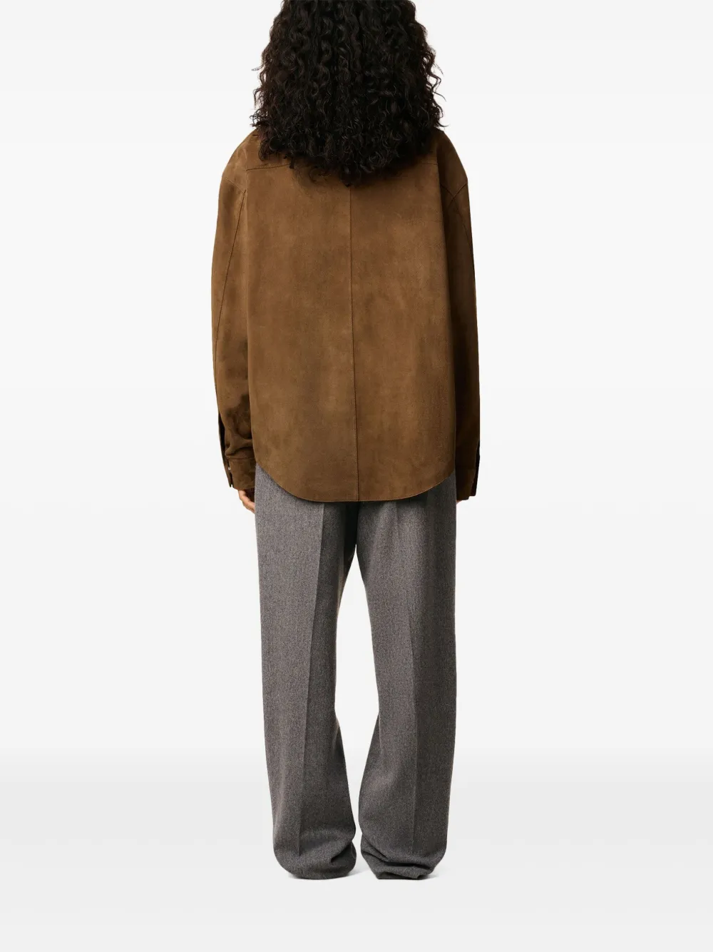Ami Alexandre Mattiussi Embossed Ami De Cour Shirt Jacket In Brown