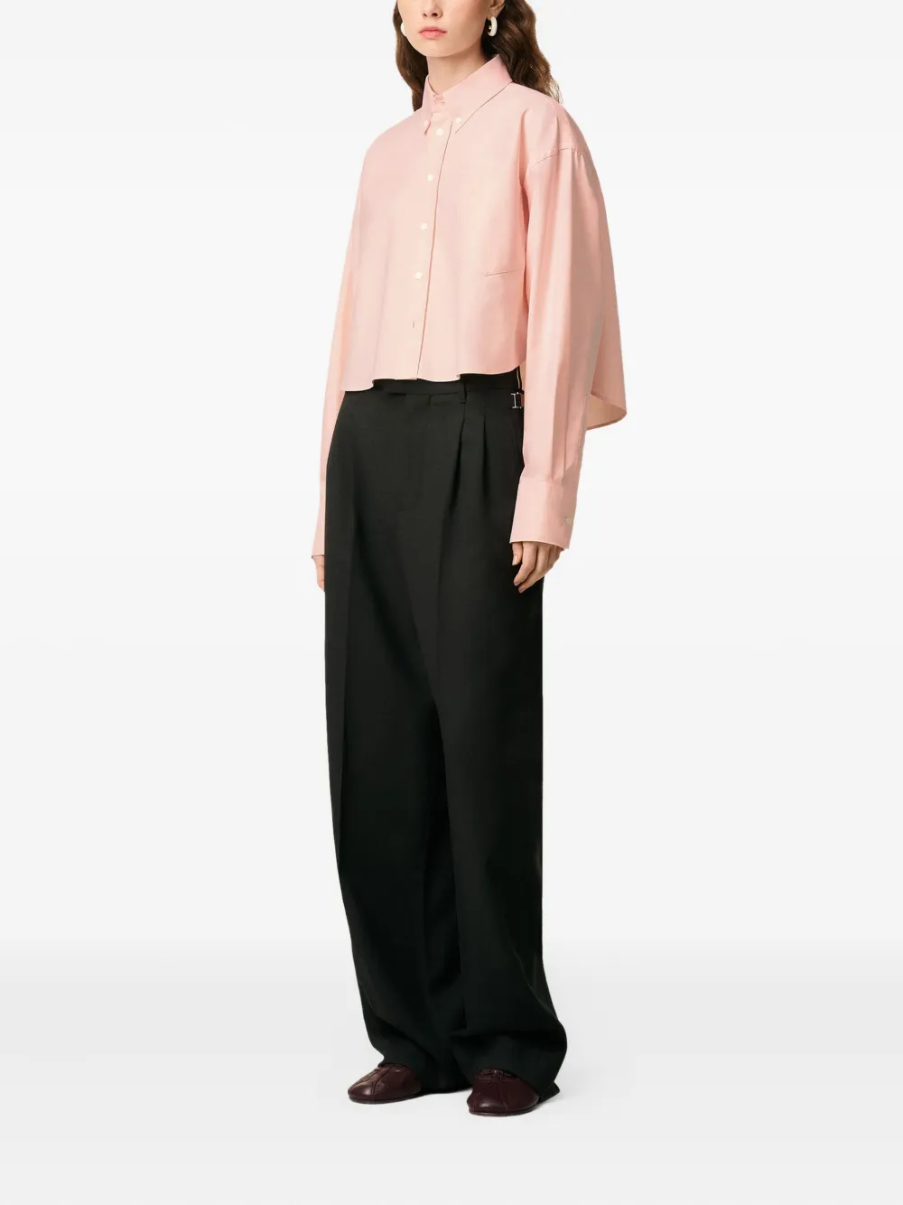 AMI Paris Blouse met geborduurd hart Roze