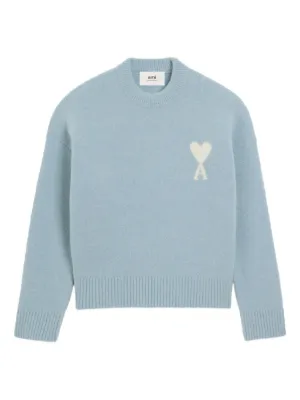 AMI Paris Ami De Coeur クルーネックセーター | ブルー | FARFETCH JP