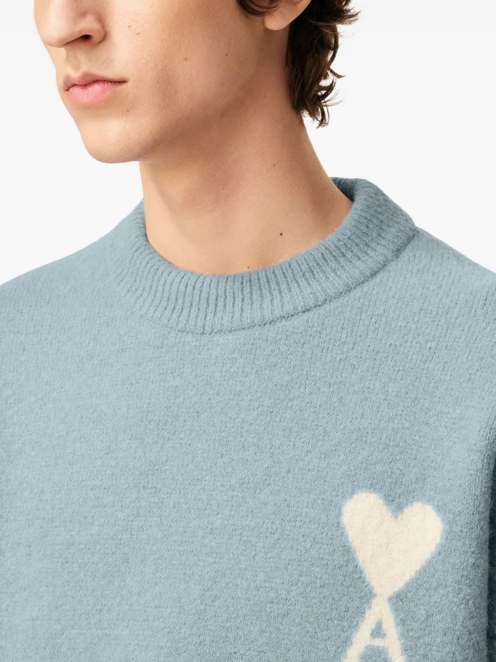 ※sale※AMI PARISトレーナー ブルー AMI Paris Ami De Coeur crew-neck Sweater | Blue | FARFETCH PL