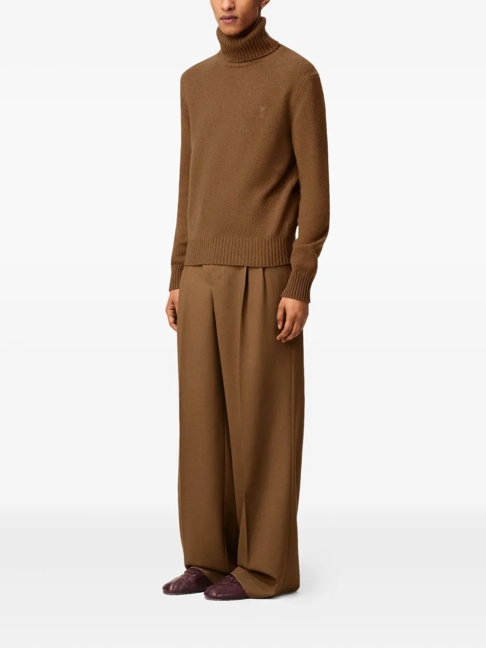 AMI Paris Ami-De-Coeur roll-neck sweater Bruin