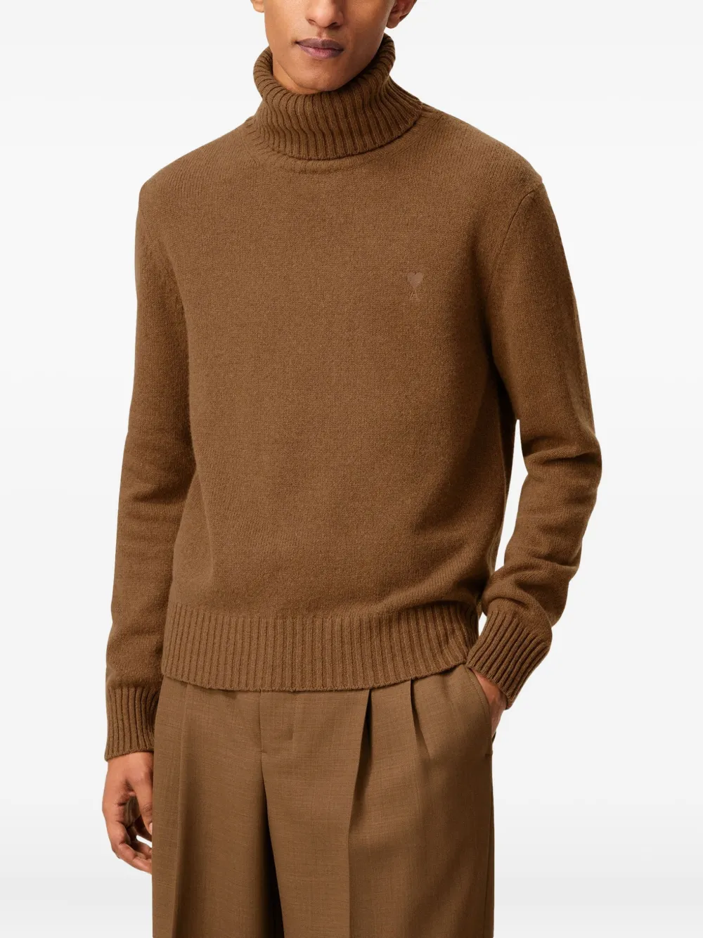 AMI Paris Ami-De-Coeur roll-neck sweater Bruin