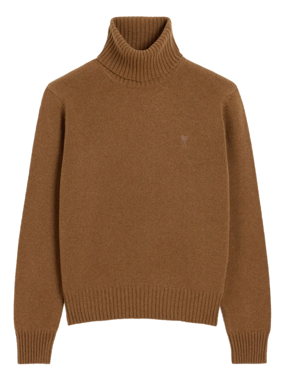 AMI Paris Ami-De-Coeur roll-neck sweater | Brown | Image 1