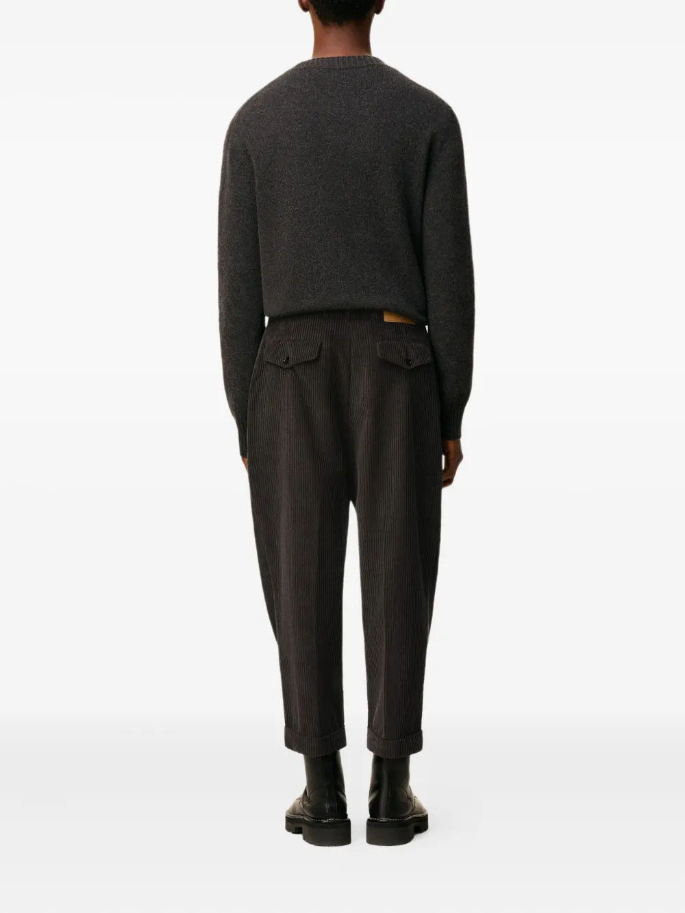 AMI Paris Geplooide broek met cuffs Grijs