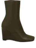 AMI Paris 90mm wedge leather boots - Brown