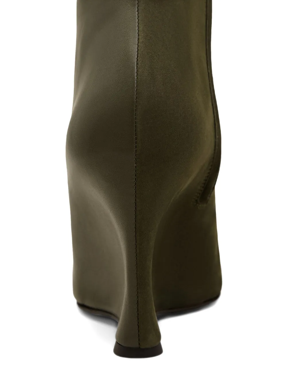 AMI Paris 90mm wedge leather boots Brown