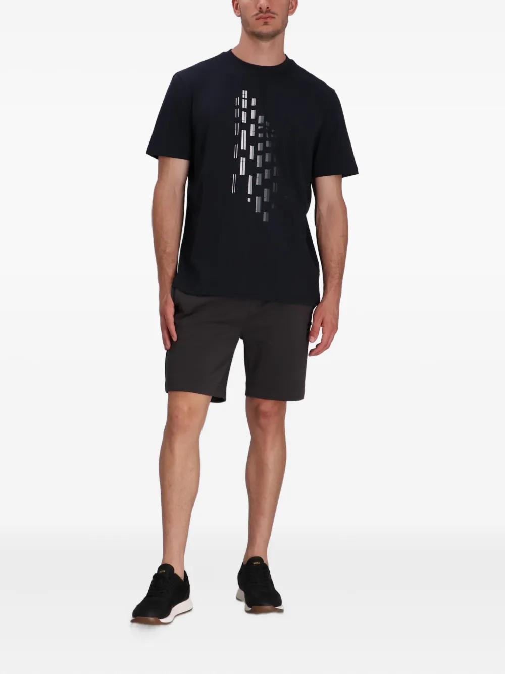 BOSS T-shirt met grafische print Grijs
