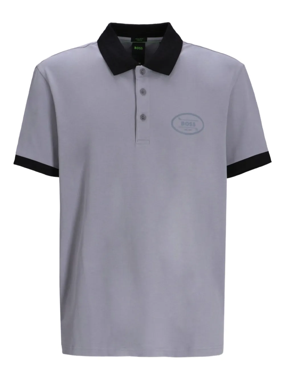 contrast-collar polo shirt