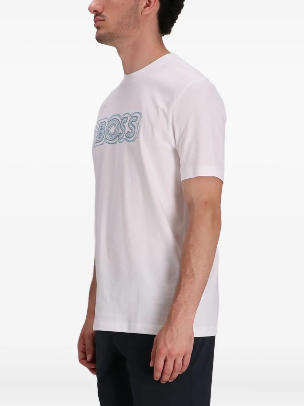 BOSS T-shirt met logoprint Wit