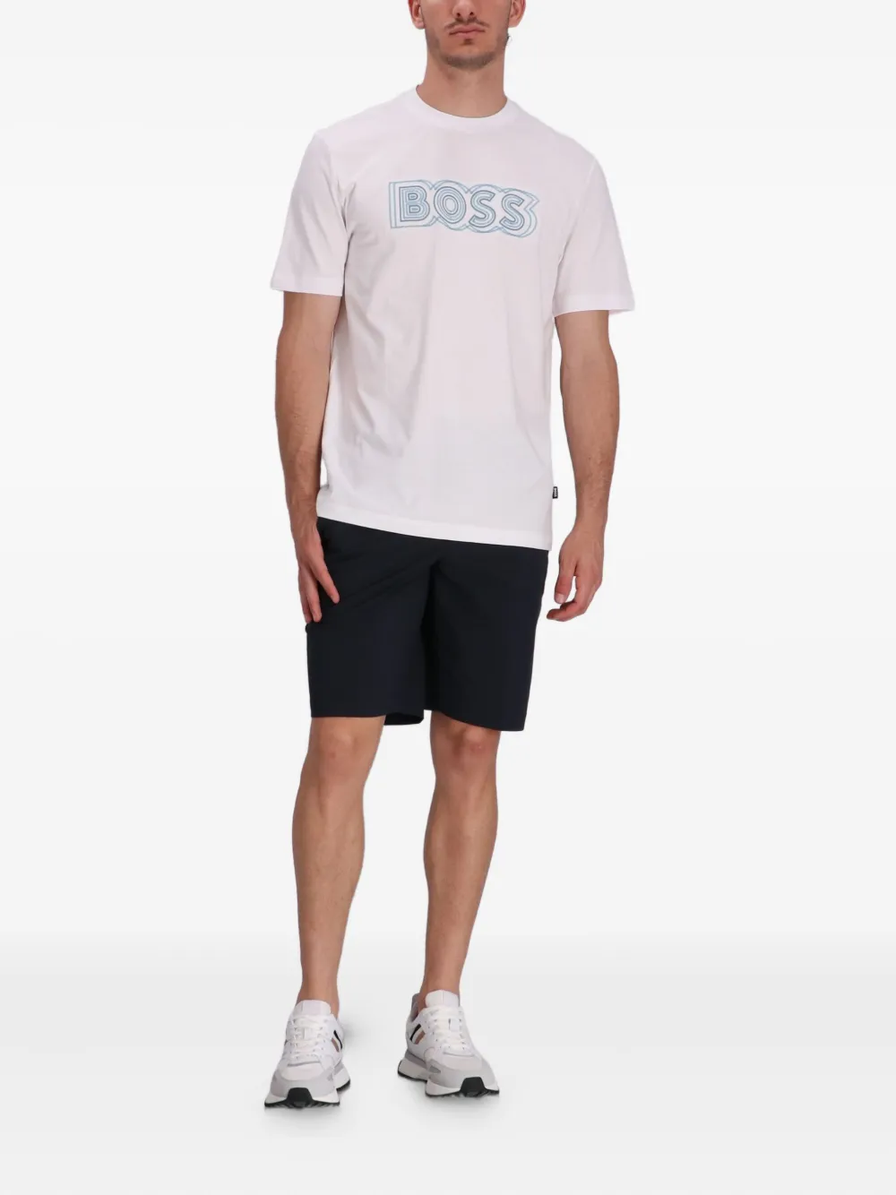 BOSS T-shirt met logoprint Wit