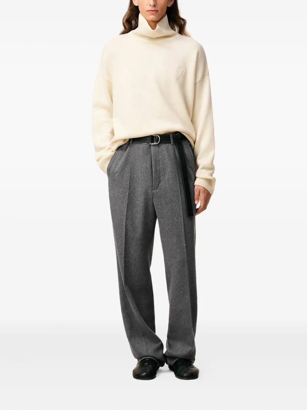 AMI Paris Geplooide pantalon - Grijs