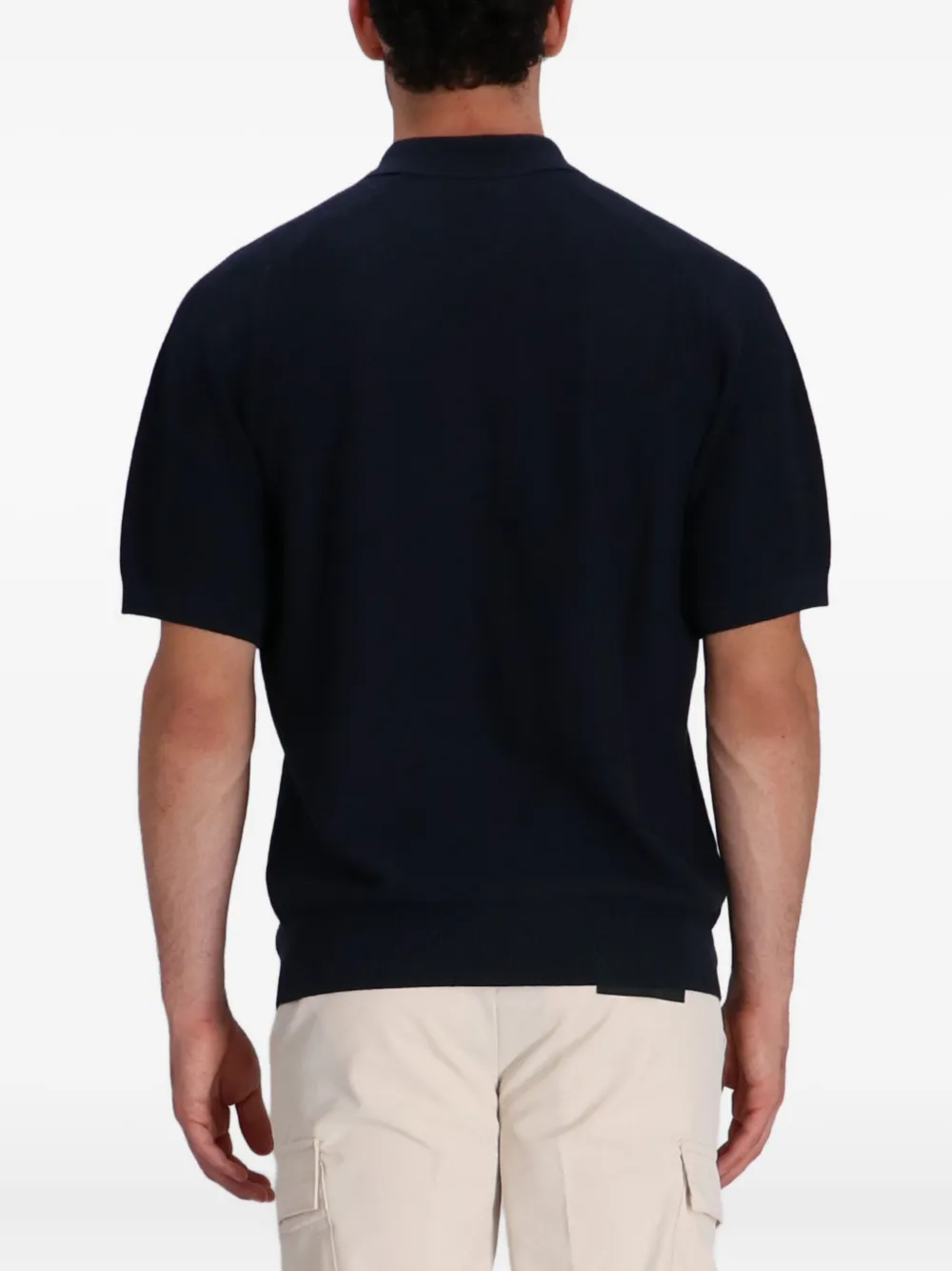 BOSS Poloshirt met rits en korte mouwen Blauw