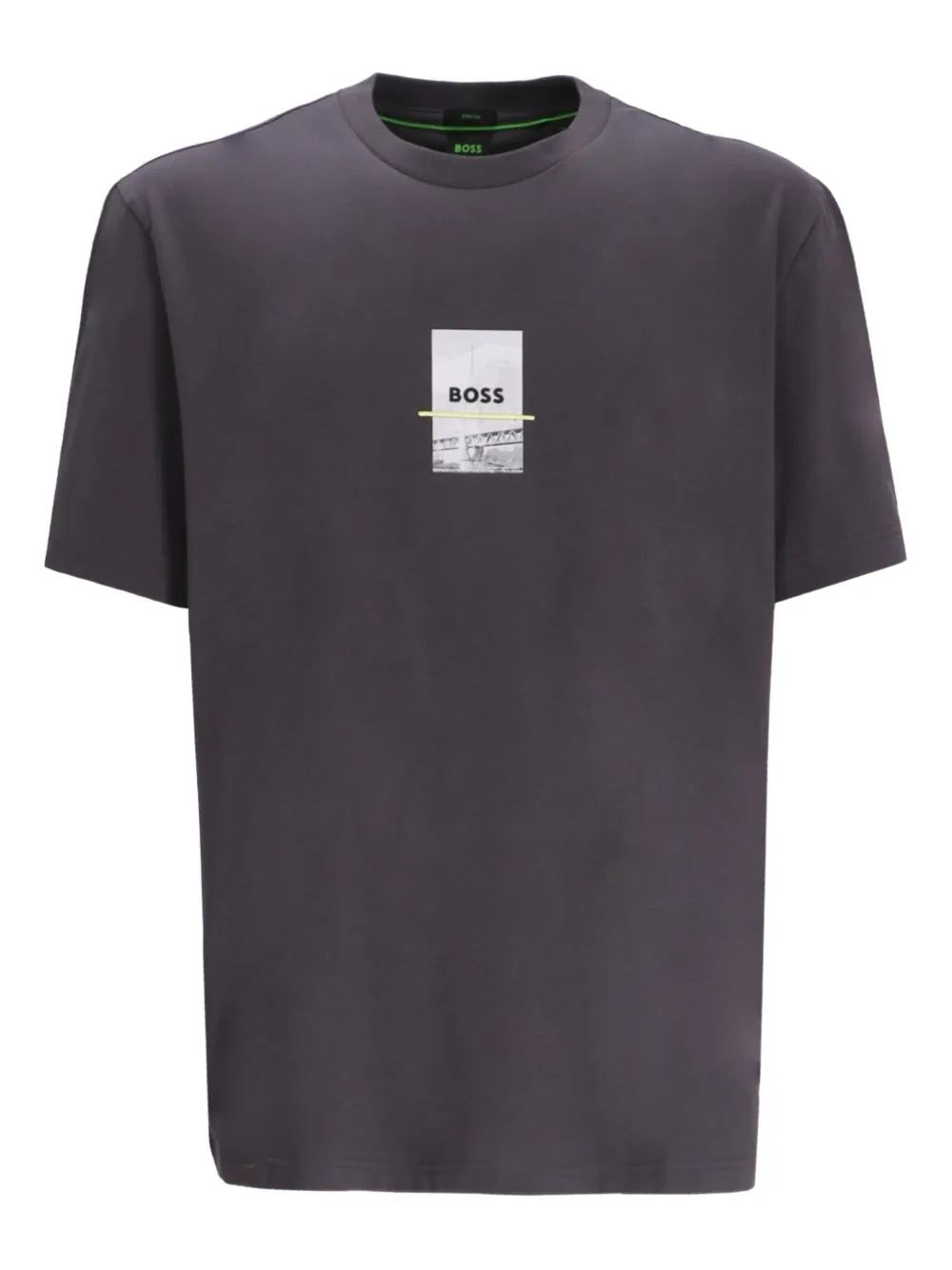 BOSS Katoenen T-shirt met logoprint Grijs