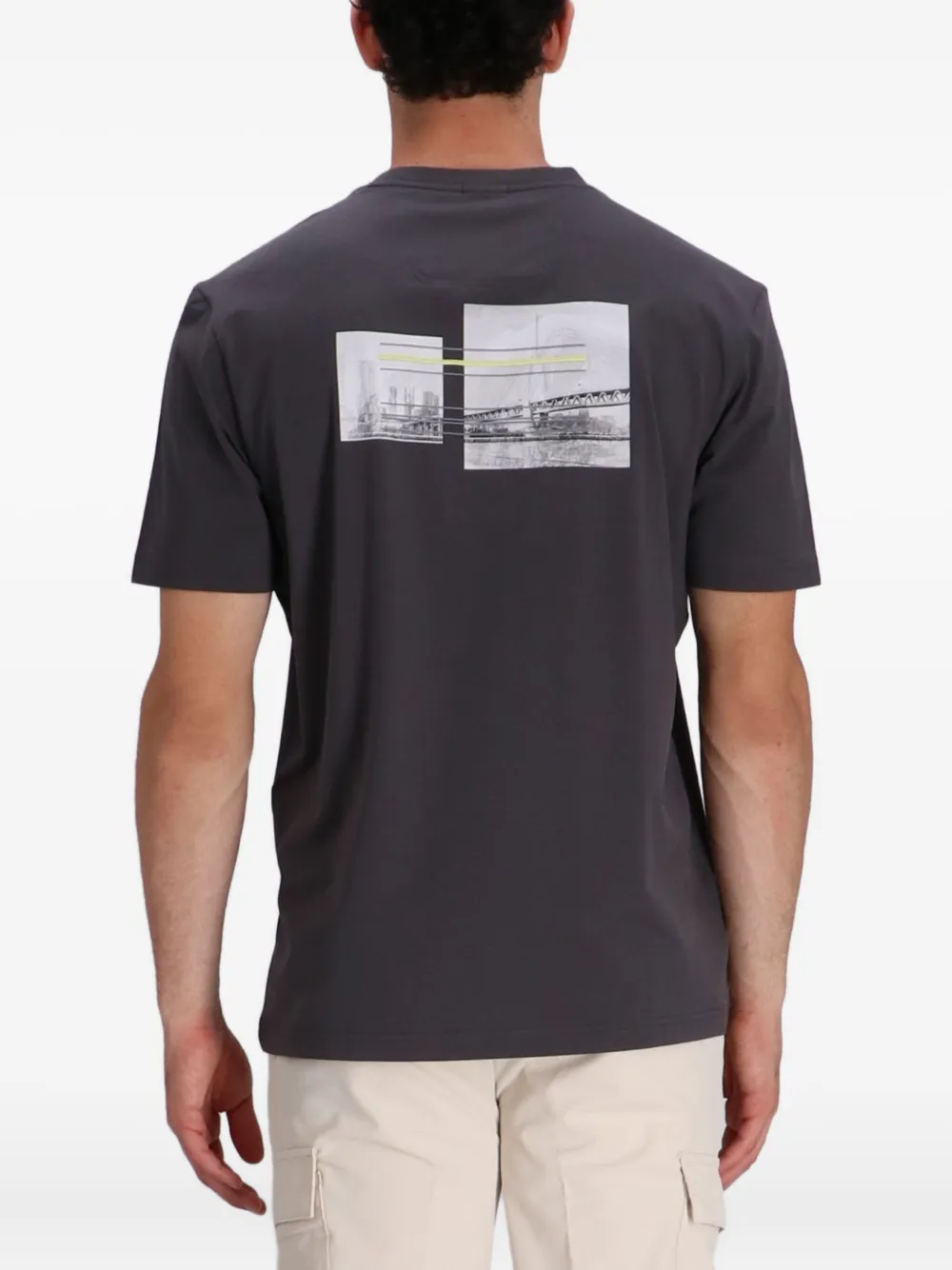 BOSS Katoenen T-shirt met logoprint Grijs