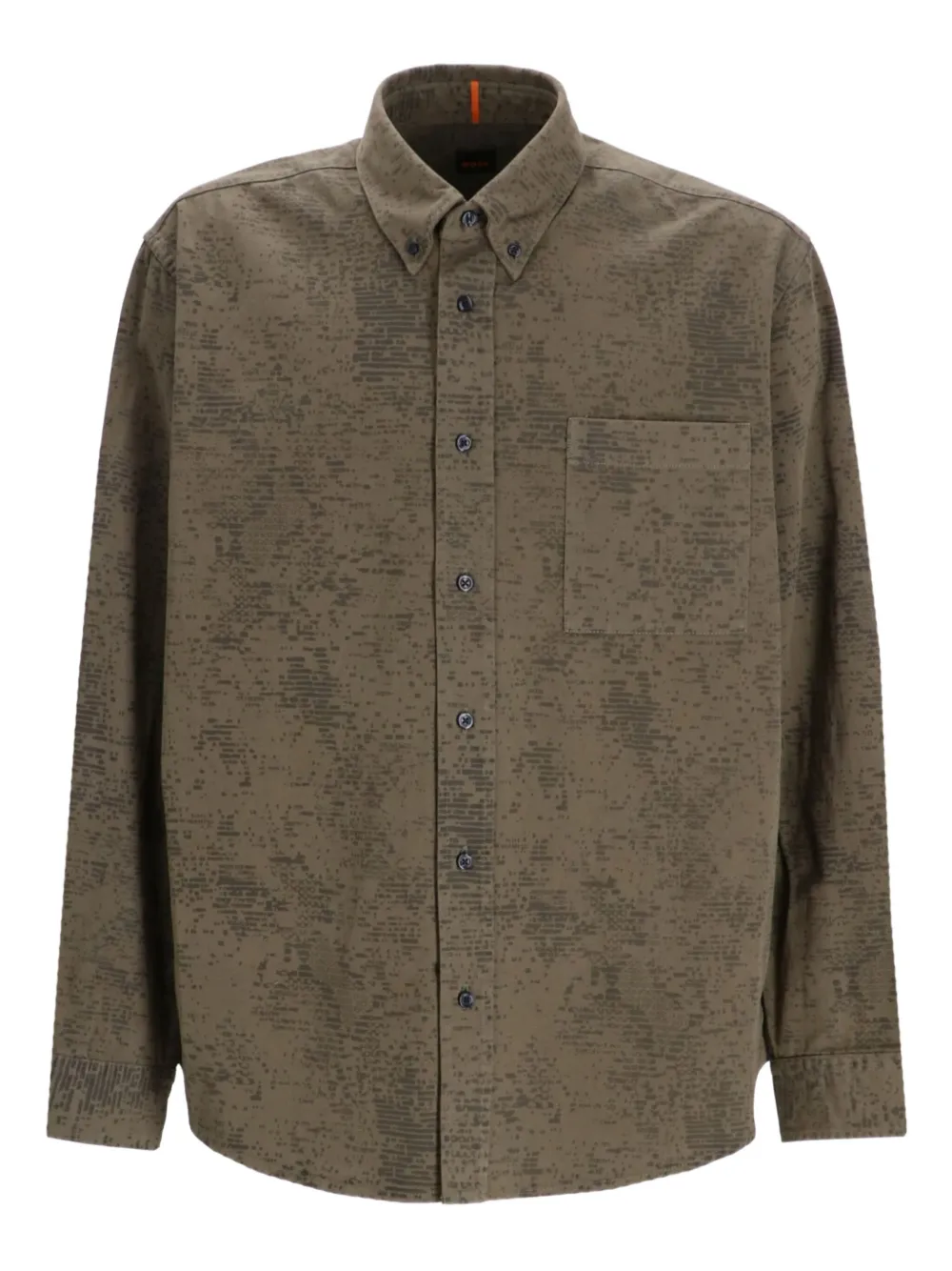 BOSS Overhemd met print Groen