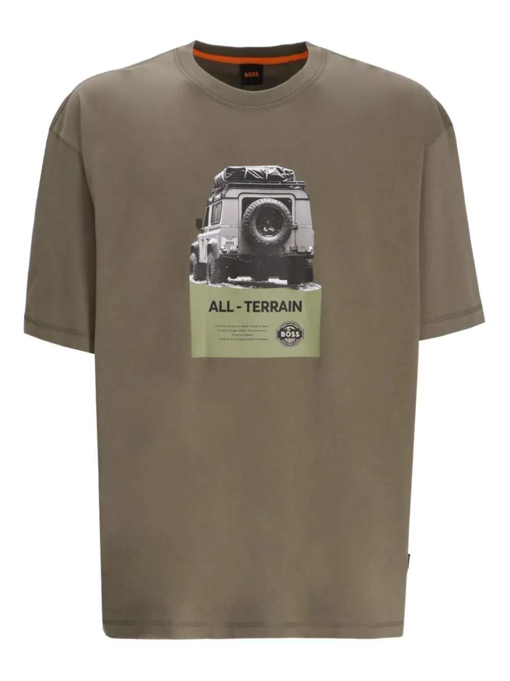 BOSS T-shirt met grafische print Groen