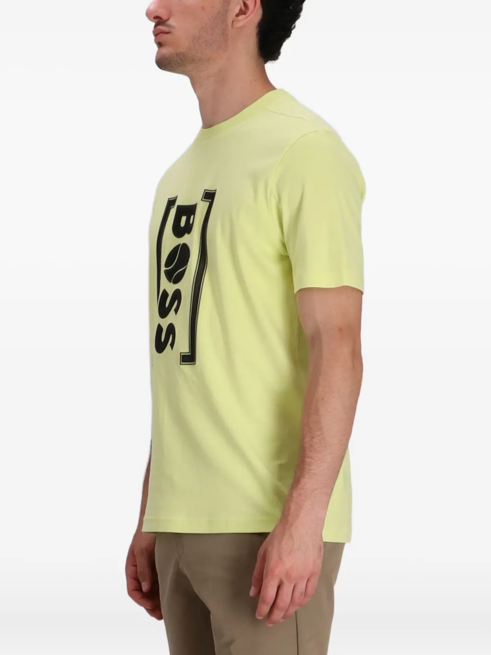 BOSS T-shirt met logoprint Groen