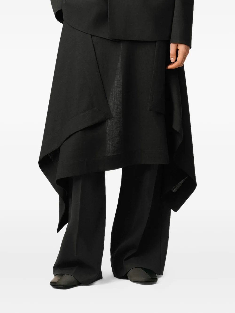 AMI Paris layered wool trousers Zwart