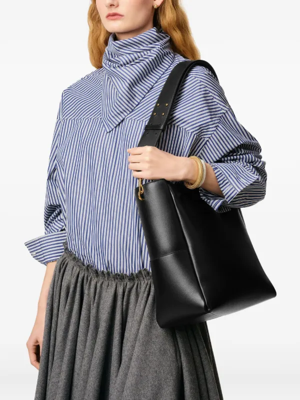 AMI Paris Carrousel Leather Tote Bag | Black | FARFETCH