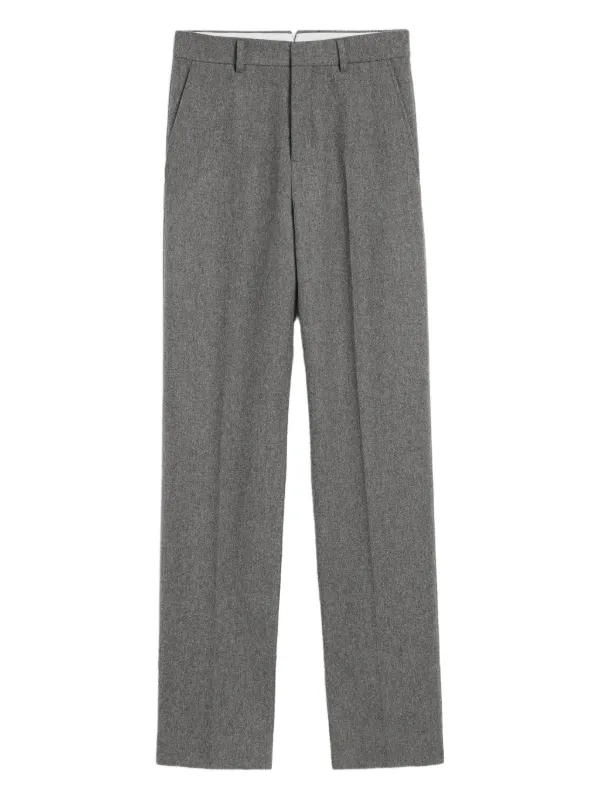 Ami Paris Wool Large-fit Trousers in Grey