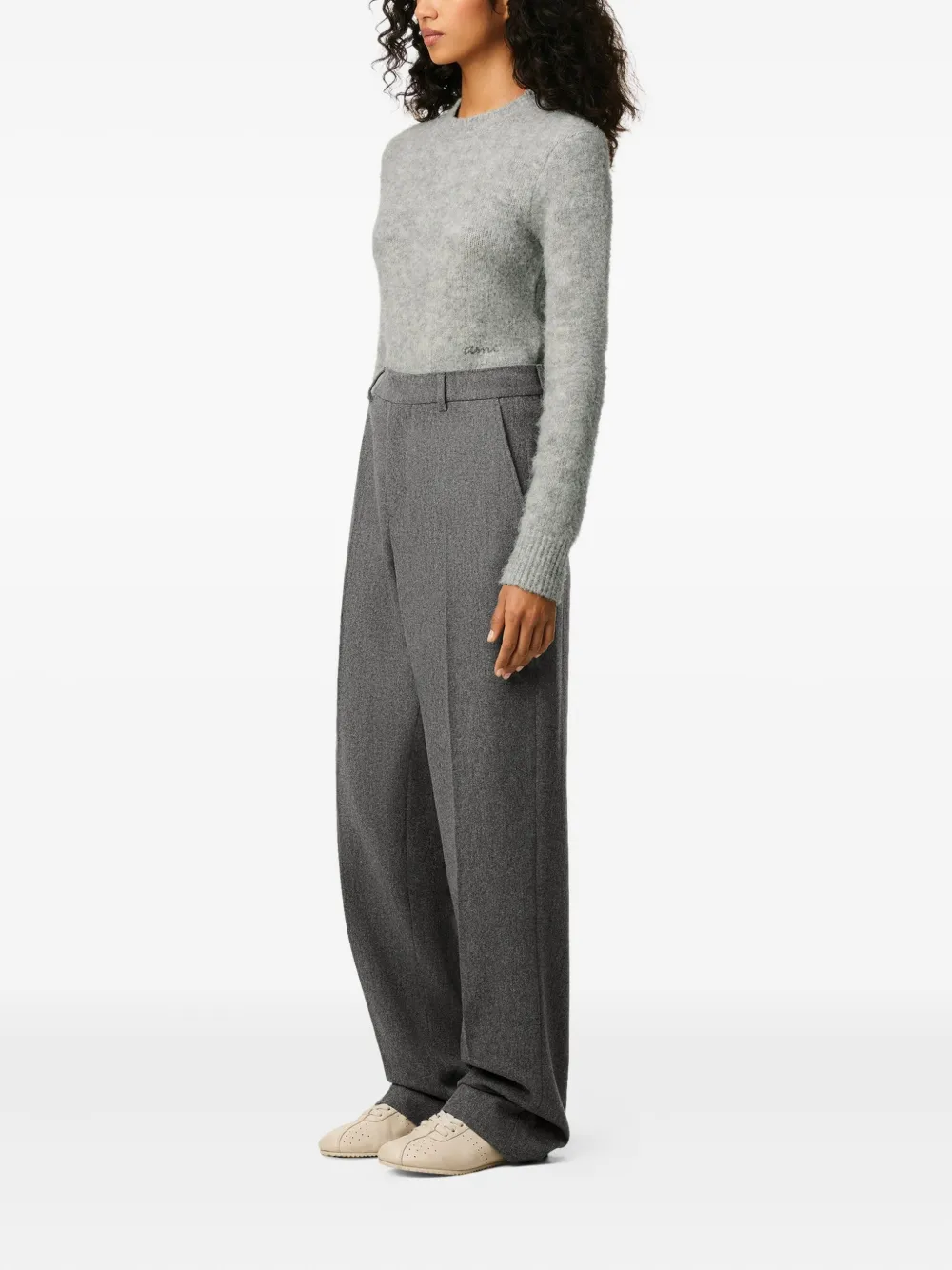 AMI Paris Wollen pantalon Grijs