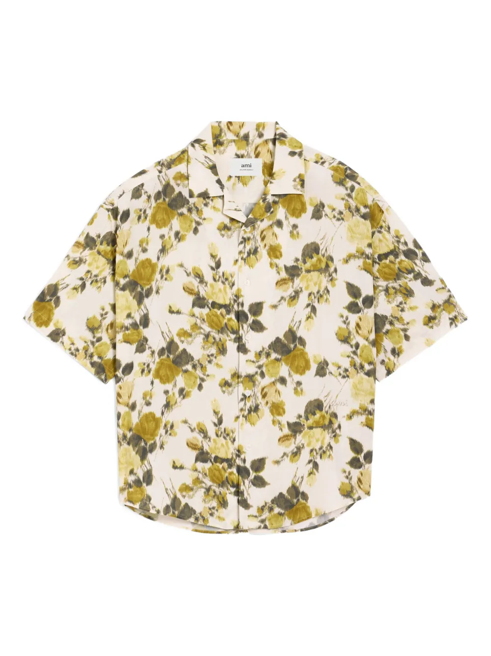 AMI Paris Overhemd met bloemenprint Beige
