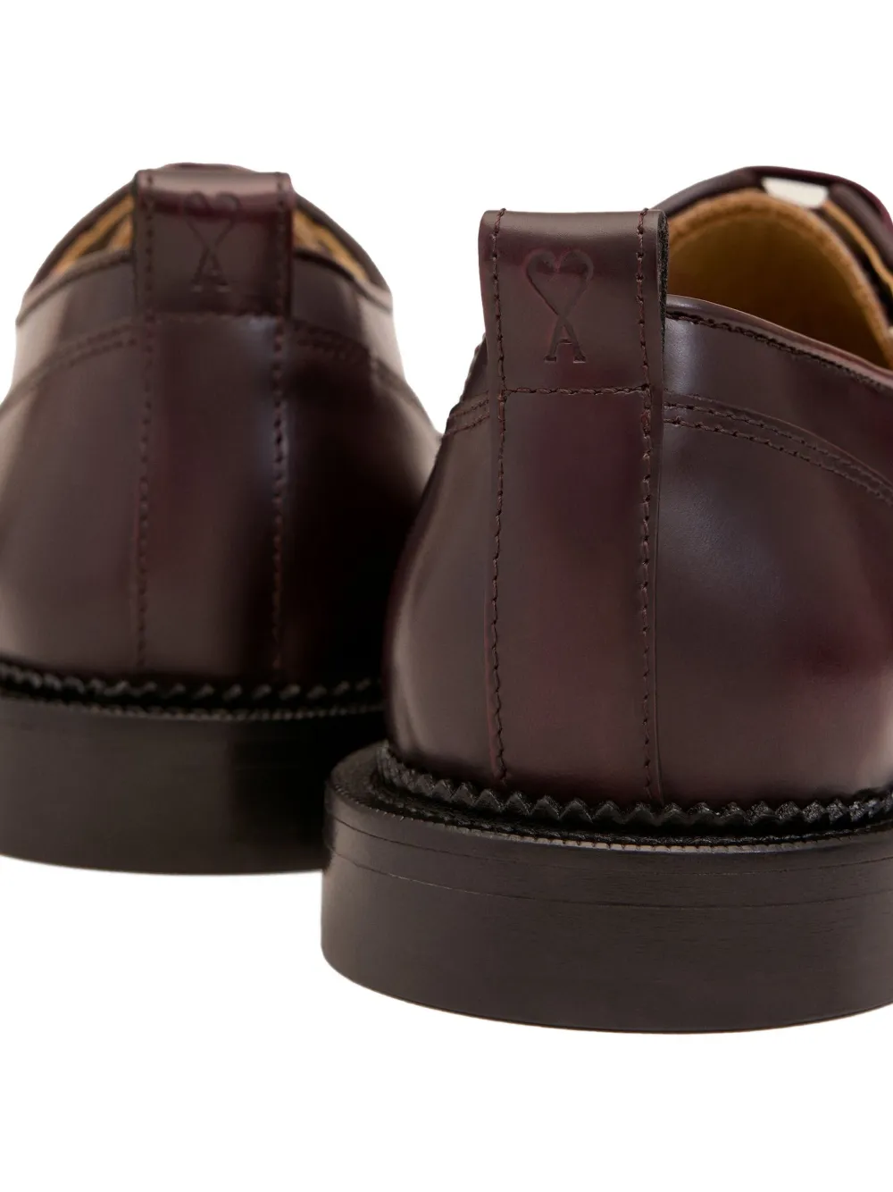 AMI Paris leather derby shoes Red