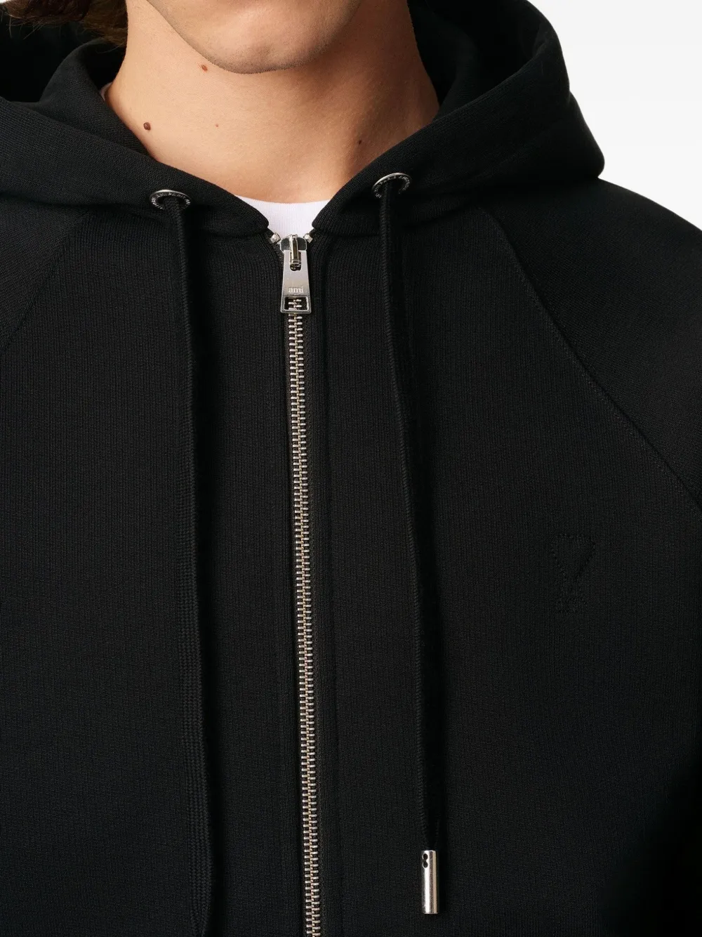 AMI Paris Hoodie met rits Zwart