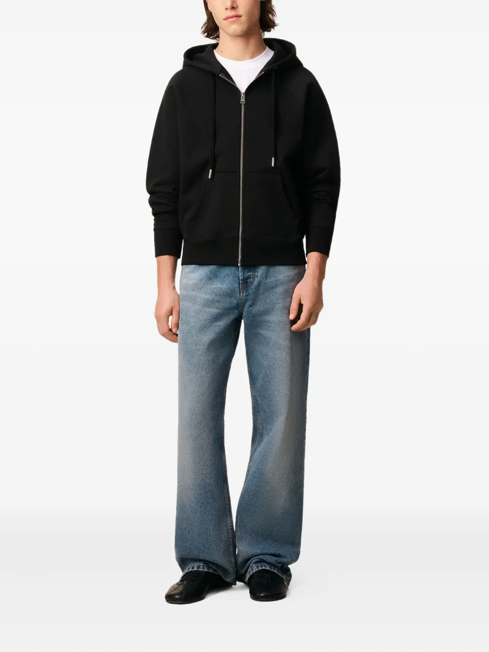 AMI Paris Hoodie met rits Zwart